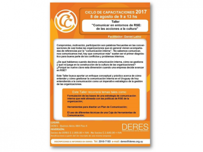 Curso Taller “Comunicar en Entornos de RSE – de las acciones a la cultura”